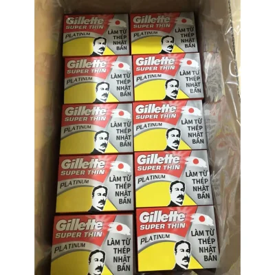 [HCM]Combo 10 hộp lưỡi lam Gillette Superthin ông già 10x20x5 lưỡi