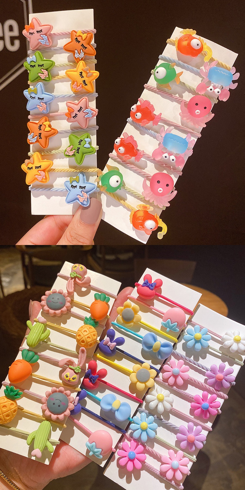 Set 10 Dây Buộc Tóc Hoạt Hình Dễ Thương Cho Mẹ Và Bé