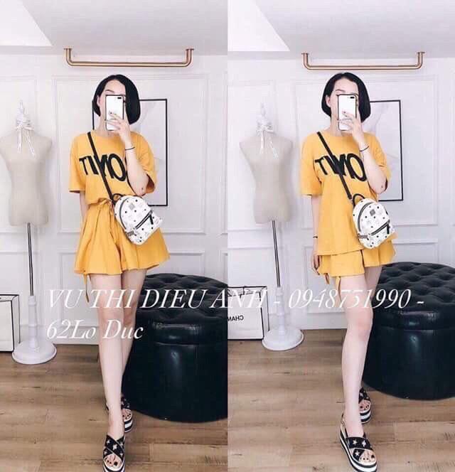 bộ đồ đùi chất coton mặc mát mùa hè cá tính