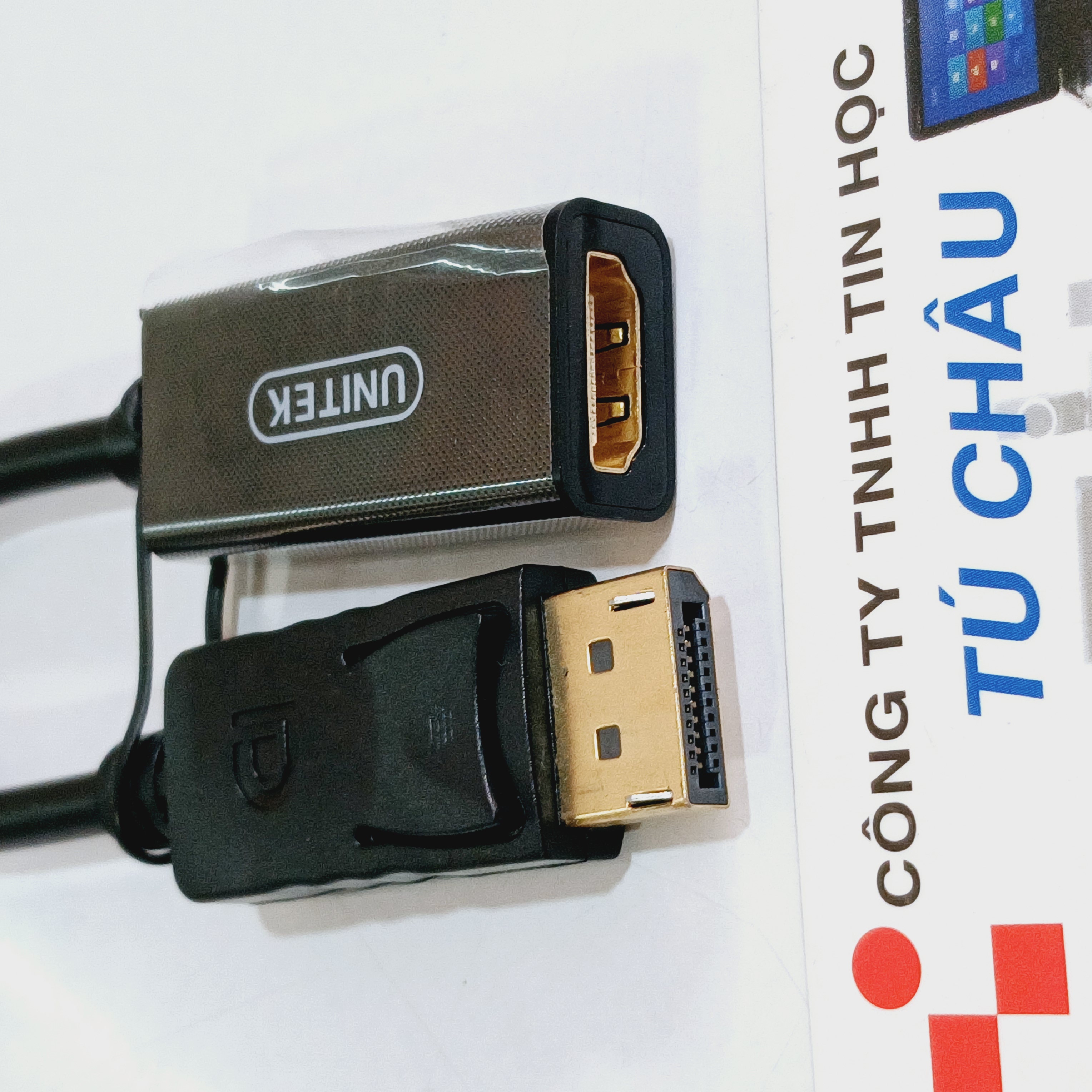 Cáp DisplayPort ra HDMI (DP to HDMI) / Cáp dài 20Cm (Hiệu: Unitek)