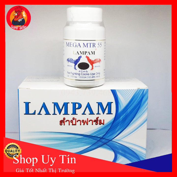 Mega MTR 55 Hộp 100 Viên Nuôi Kích Lực Cho Gà Đá Tăng Bo Tuần Cuối Đá-Thái Lan