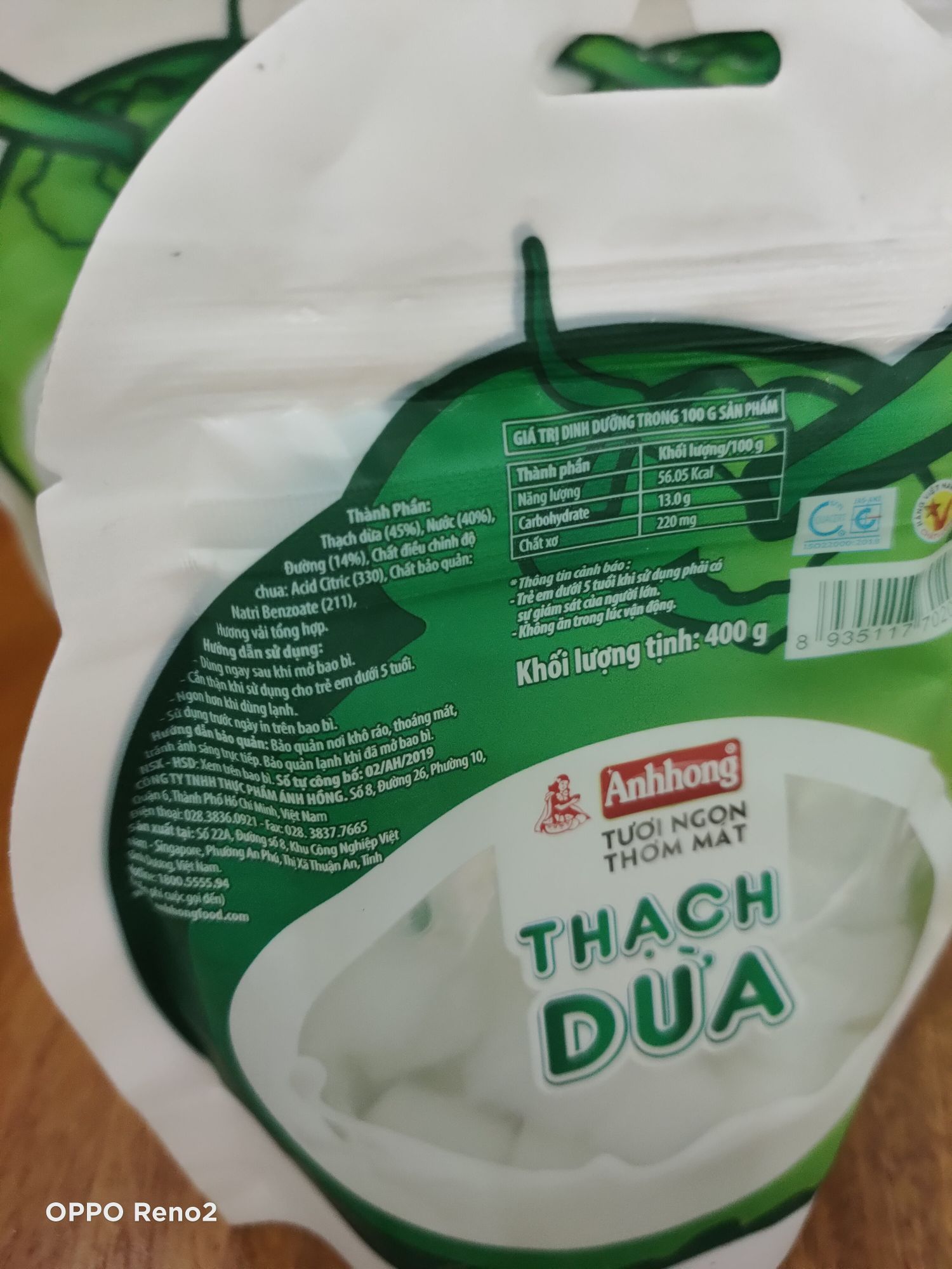 Túi thạch dừa ÁNH HỒNG NGON NGỌT