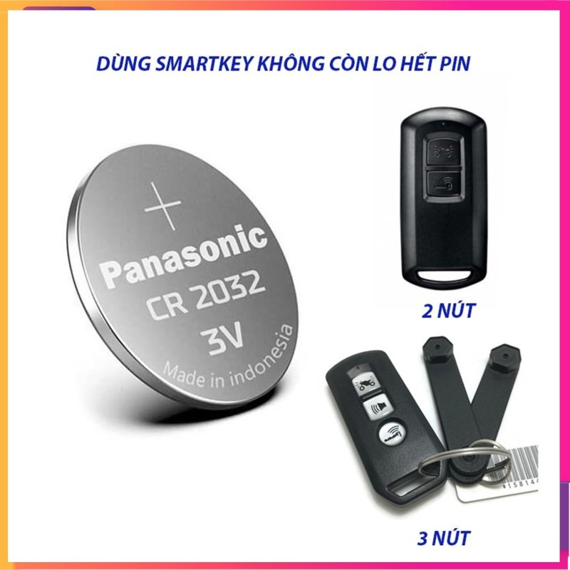 Pin chìa khóa Smartkey Honda CR2032 dùng cho xe Honda Sh, Air blade, Vision, Lead, Vario