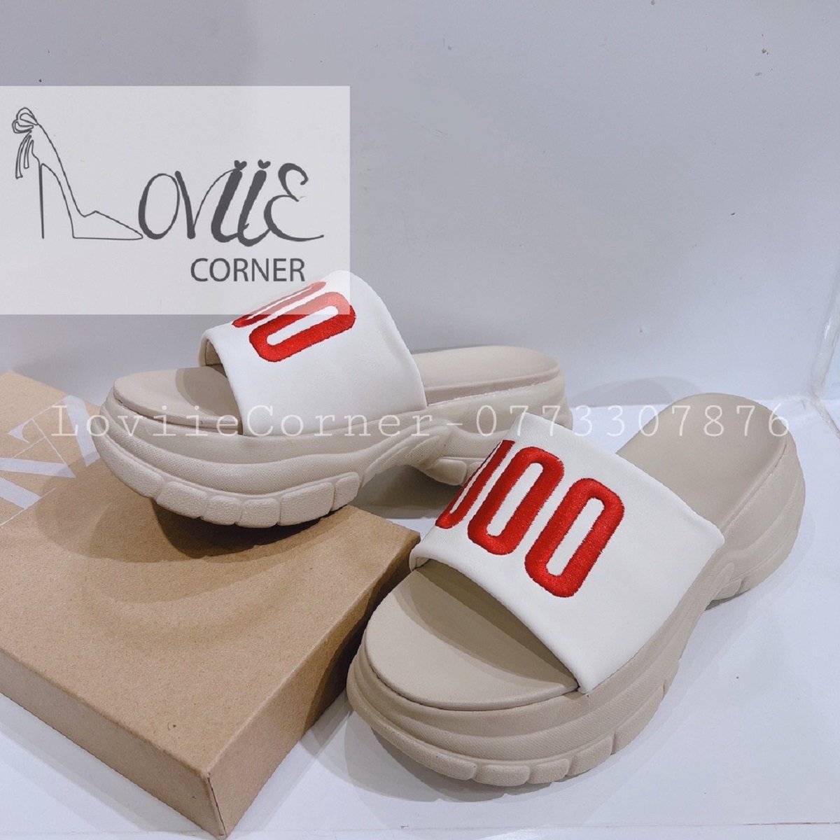 Dép nữ độn 5cm UOO da mềm thời trang siêu xinh