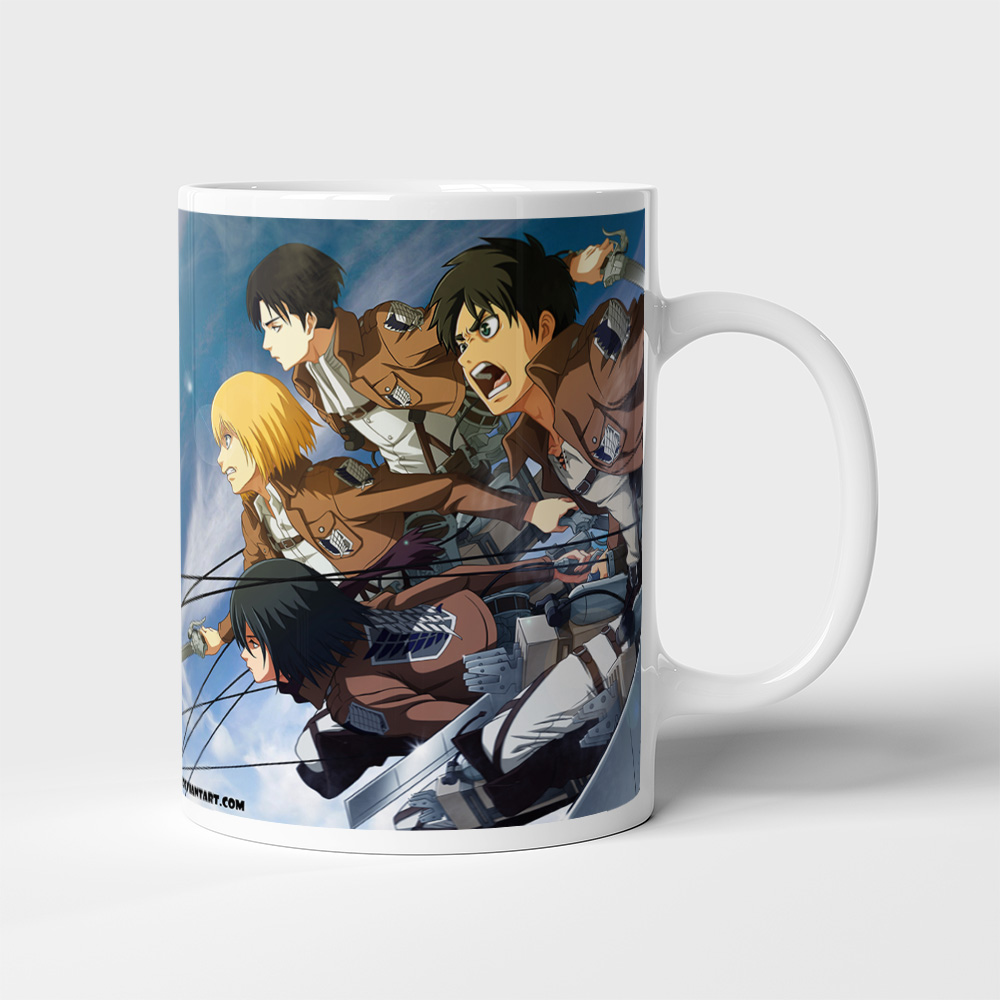 Cốc uống nước Anime, ly in hình ATTACK ON TITAN - Mẫu 1. Nhận in theo yêu cầu
