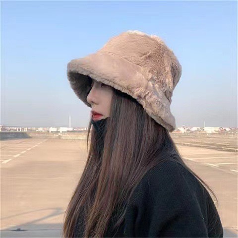 Mũ Lông Thỏ Siêu Dày Ấm Mịn Phong Cách
