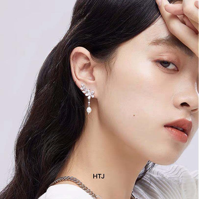 Bông tai bạc thời trang chất liệu bạc s925 MS98c
