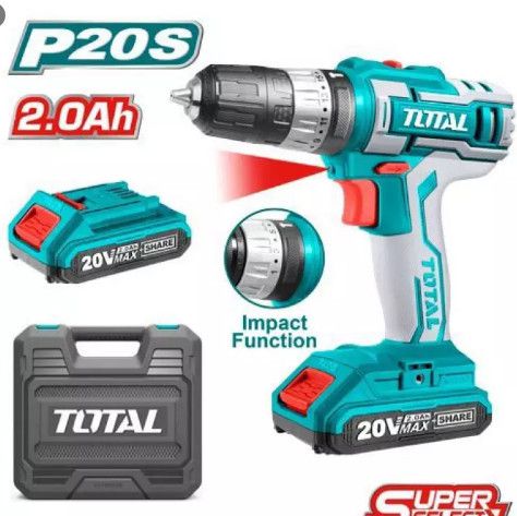 MÁY KHOAN BÚA DÙNG PIN 20V TOTAL TIDLI200215 [MÁY KHOAN BÚA GỒM 2 PIN, SẠC VÀ THÙNG ĐỰNG]