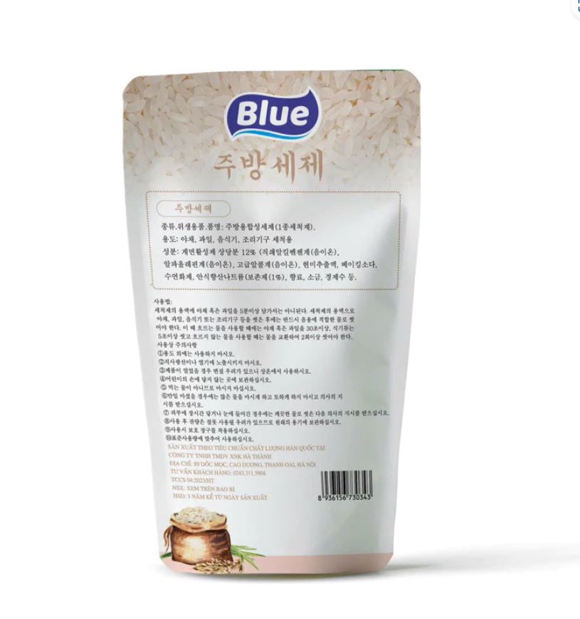 Nước Rửa Chén Bát Blue Tinh Chất Gạo Dung Tích 800ml