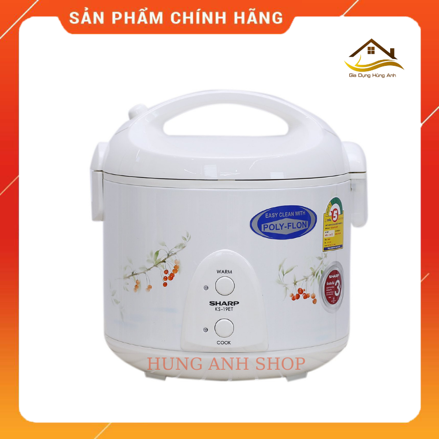 Nồi cơm điện mini Sharp 1L Thái Lan, Thiết kế Hiện Đại Gọn Nhẹ, Lòng Nồi Chống Dính Cao Cấp, Dễ Dàng Vệ sinh, Công nghệ nấu cơm ngon, Tiết Kiệm điện, phù hợp cho gia đình nhỏ 2-3 người, BH 24 tháng