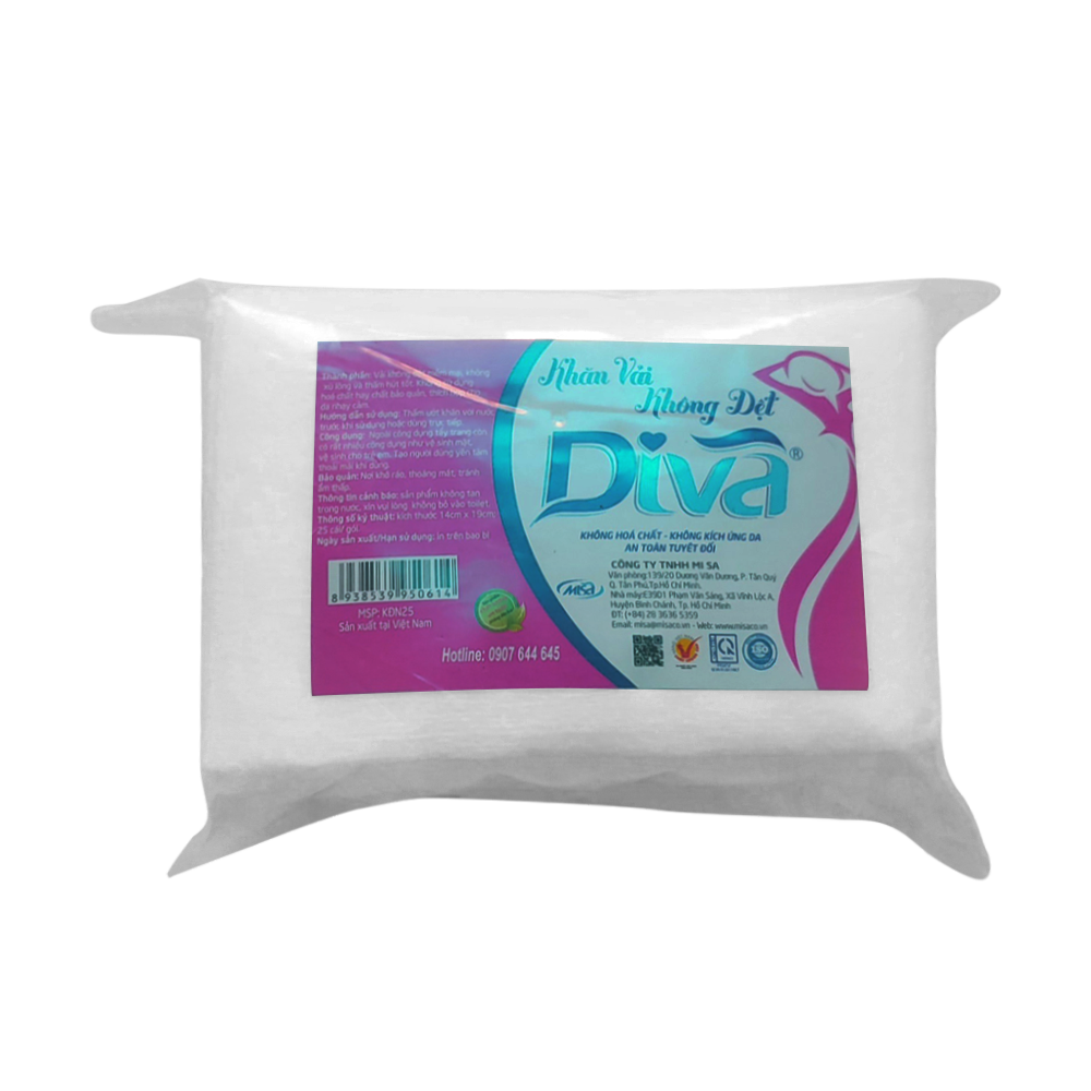 Khăn vải khô đa năng Diva 25 tờ