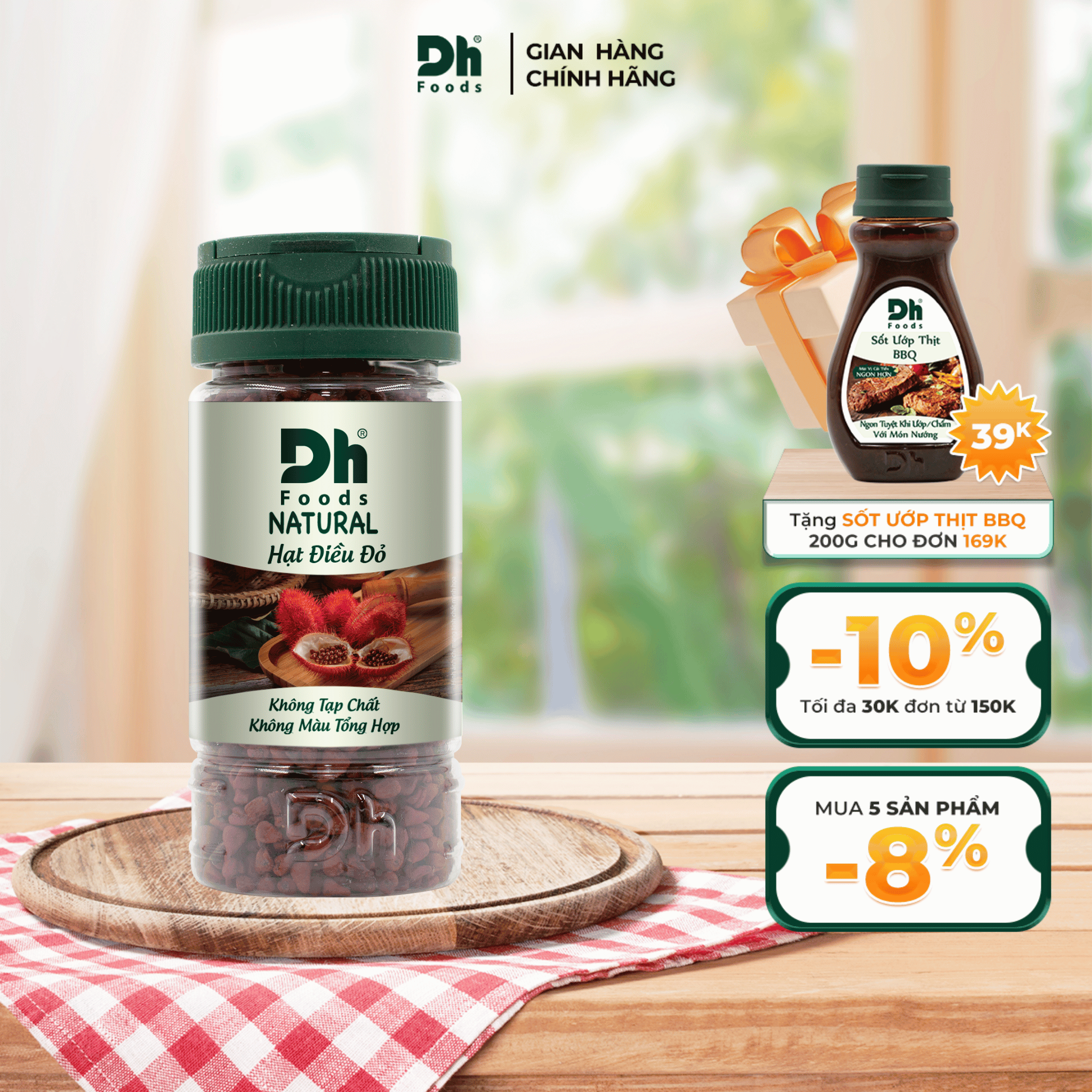 Natural hạt điều đỏ 50g dh foods - nguyên chất 100%