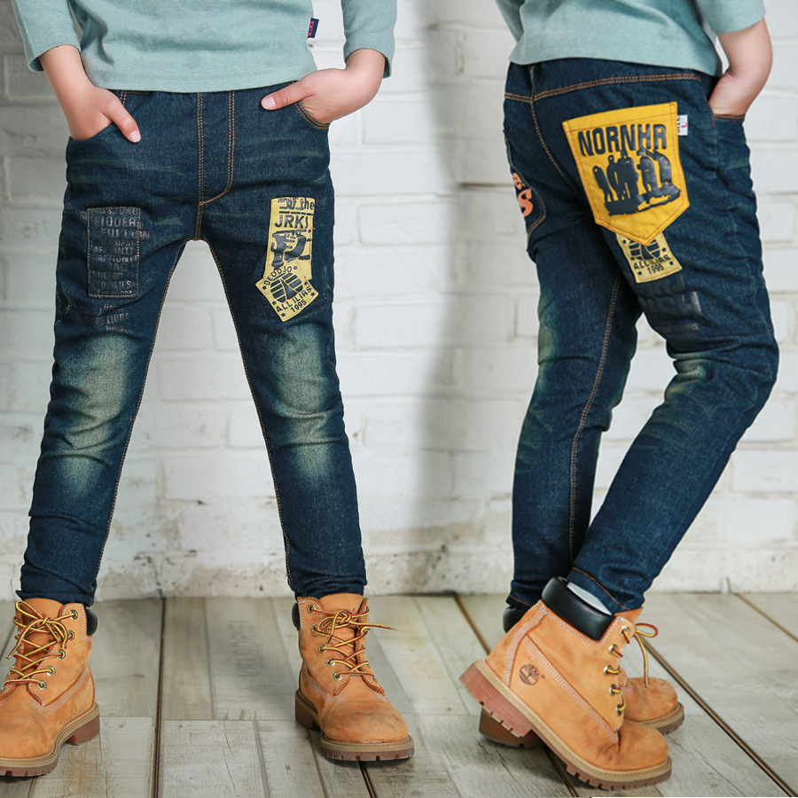 DIIMUU quần áo trẻ em bé trai quần jean trẻ em thời trang giản dị quần denim mỏng