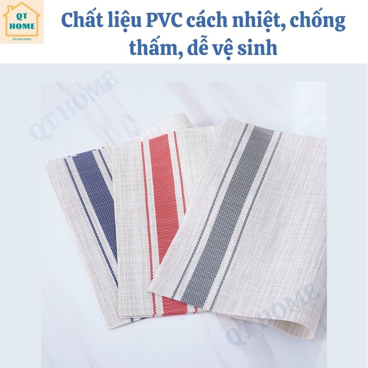 [HCM]Tấm Trải Lót Bàn Ăn Kiểu 2 Sọc