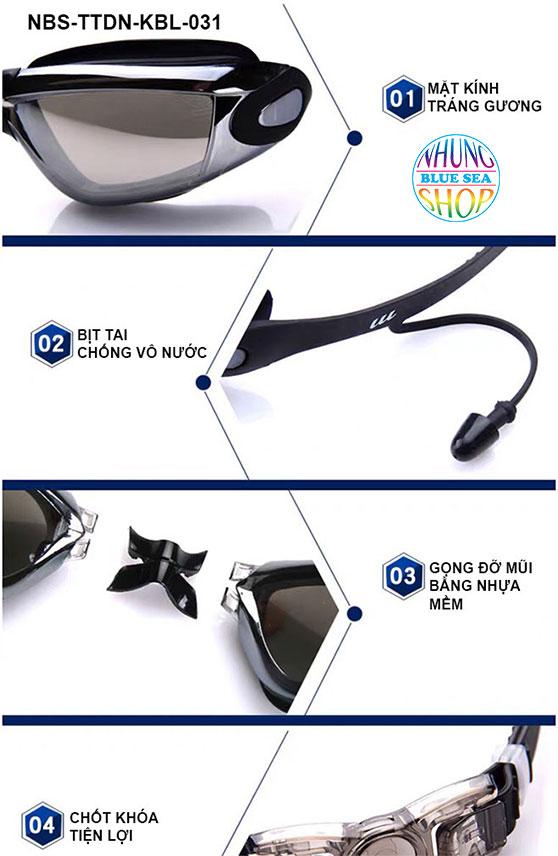 [HCM]Mắt kính bơi tráng gương nam nữ