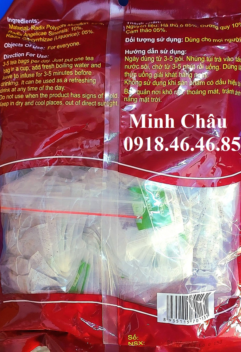 [HCM]Trà Hà Thủ Ô bịch 100 gói Vĩnh Tiến