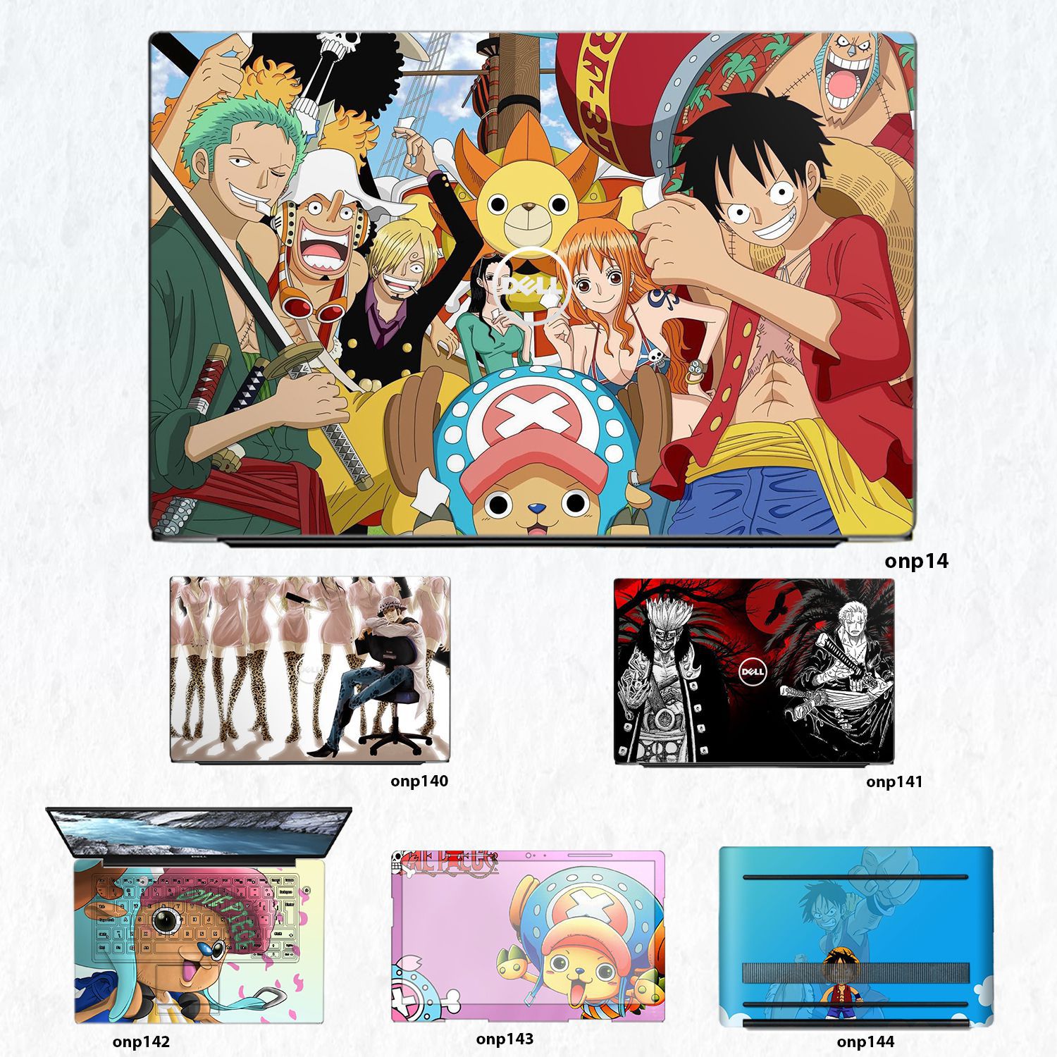 Decal Skin dán Laptop Dell mẫu One Piece (inbox mã máy cho shop)