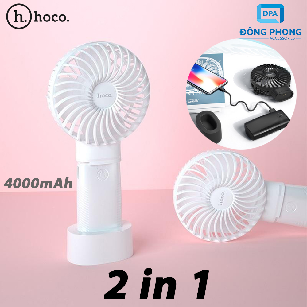 Quạt Sạc Mini Hoco F15 Chính Hãng 3 Tốc Độ 2000mAh