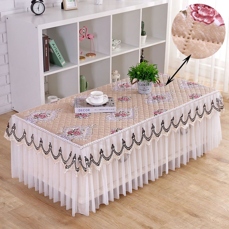 Khăn trải bàn cà phê khăn trải bàn khăn trải bàn đầu giường vải cô gái ins bọc bàn trà bọc ren chống bụi mẫu mới