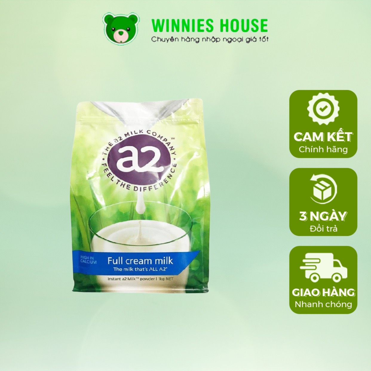 Sữa a2 nguyên kem dạng bột của úc 1kg