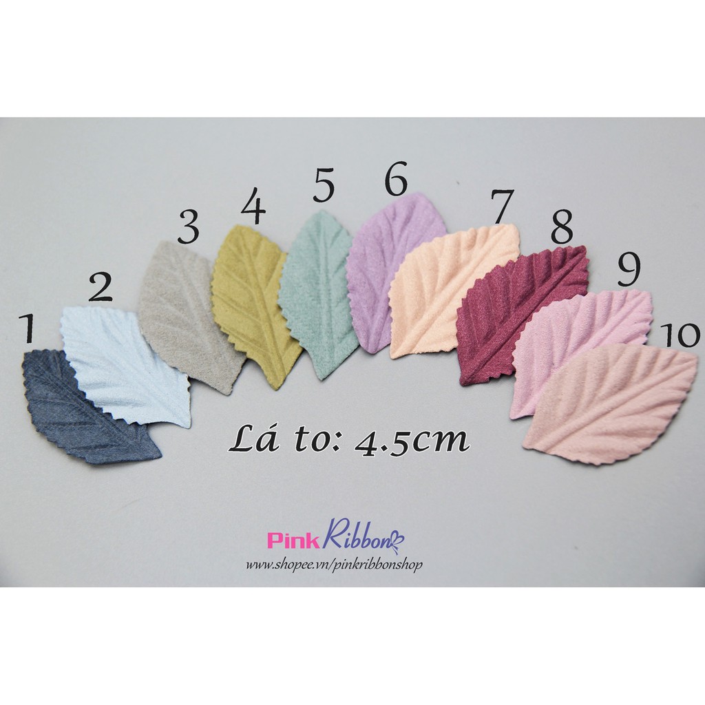 Lá da lộn các màu size lớn 4.5cm - set 5c/màu