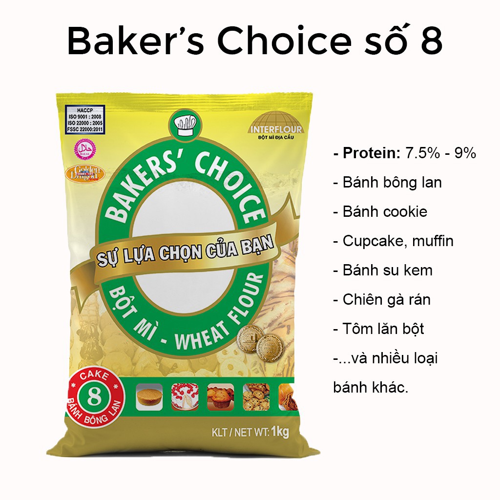 [ 1KG ] Bột Mì Đa Dụng BAKERS CHOICE SỐ 8