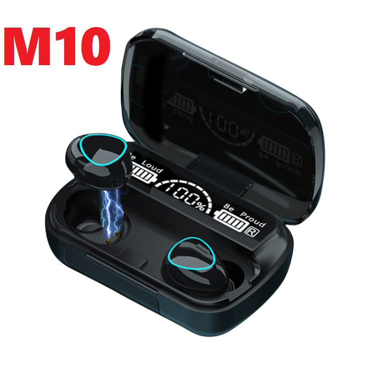 [ GIÁ XƯỞNG ] Tai nghe không dây bluetooth M10 PRO nâng cấp điều khiển cảm ứng Pin trâu 3000mah, Nút Cảm Ứng , Màn Hình Led Gaming , Chống Nước , Chống Ồn