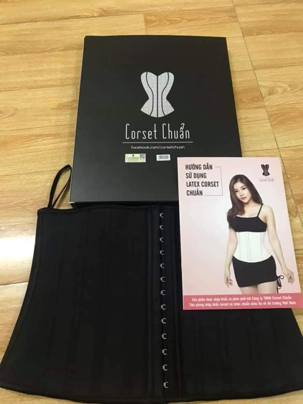 Latex Corset màu đen