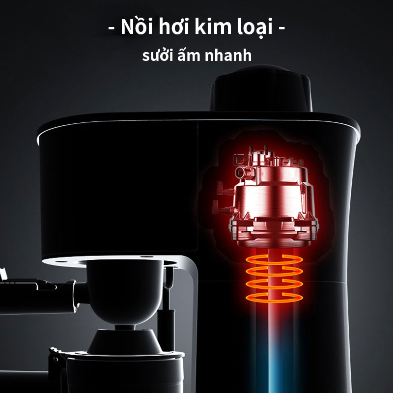 Máy Pha Cà Phê Mini 800ml Bình Pha Cà Phê 4 cups Máy Pha Cà Phê Espresso 3.5 bar Electric Coffee Machine