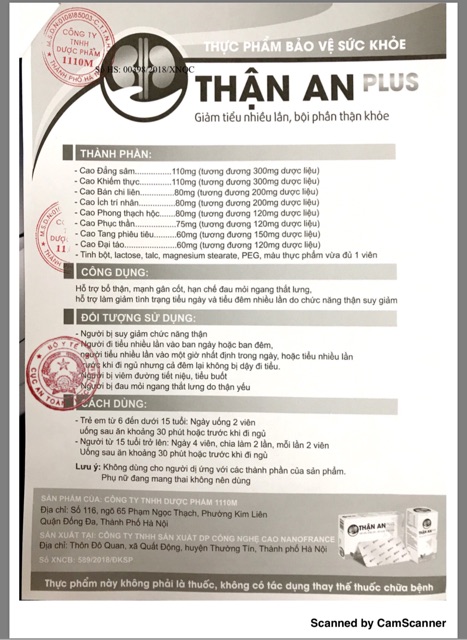 THẬN AN PLUS - 20 viên - Hết tiểu nhiều lần - Bội phần thận khoẻ
