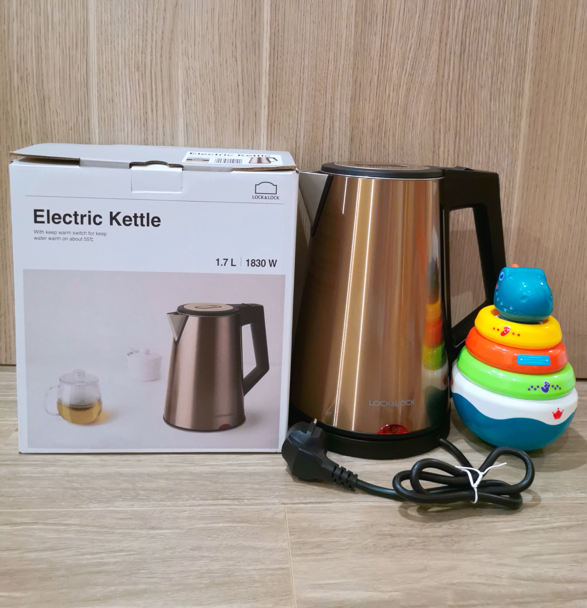 Ấm đun siêu tốc LocknLock Digital Electric Kettle 1.7L - Màu đen EJK286BLK