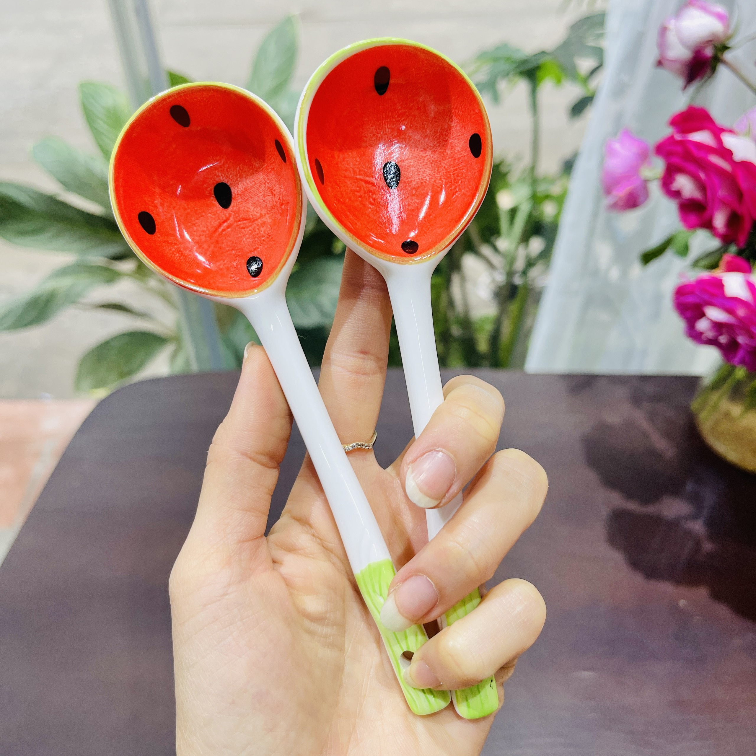 Bát đĩa gốm sứ decor, bát ăn cơm, bát ăn chè, chén dĩa dễ thương bộ bát đĩa dưa hấu 3d cực đáng yêu...