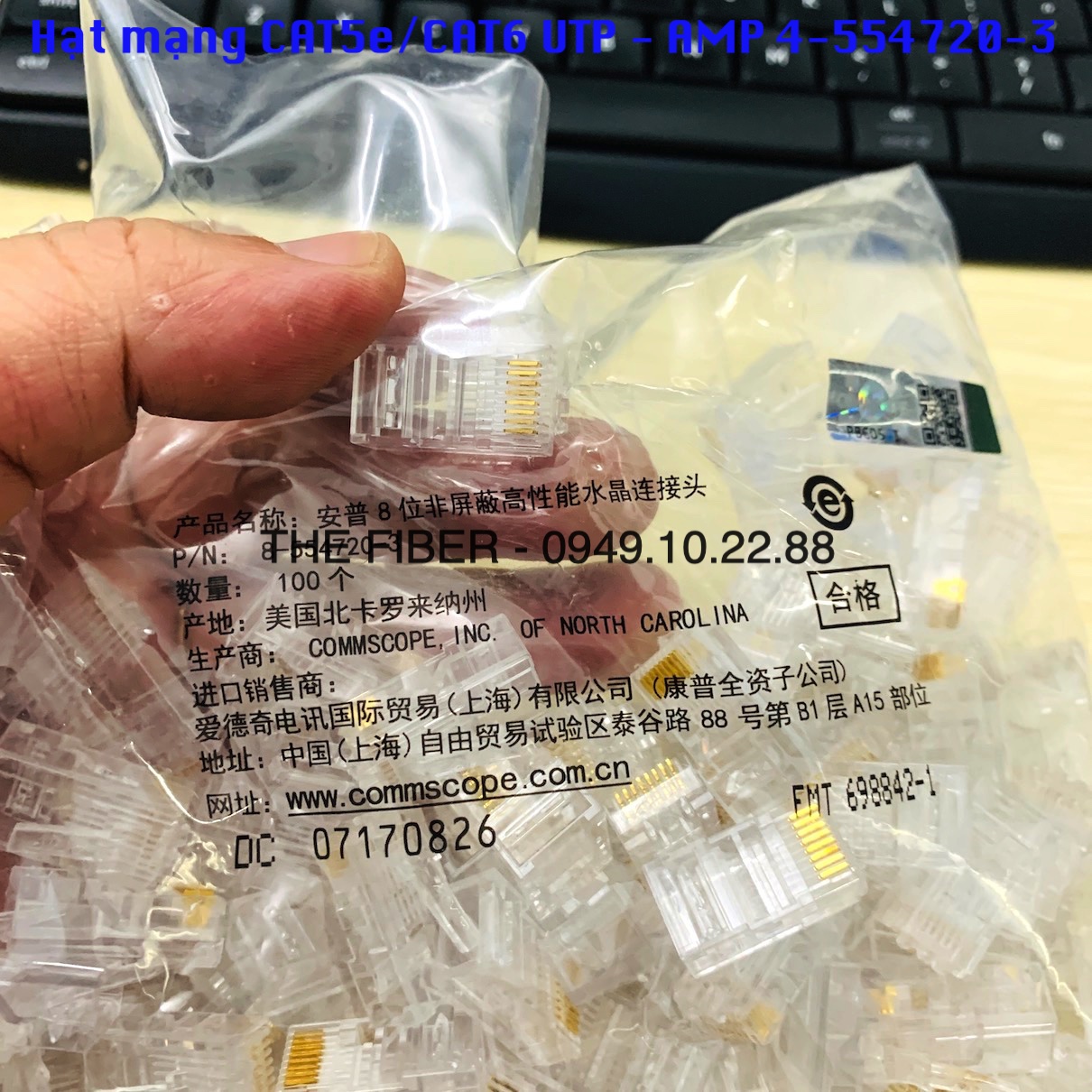 Hạt mạng cat5e/cat6 utp rj45 - amp 4-554720-3