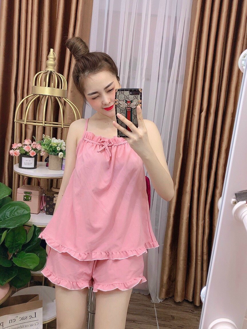 Set bộ tiểu thư mặc nhà satin siêu xinh cực hot kme