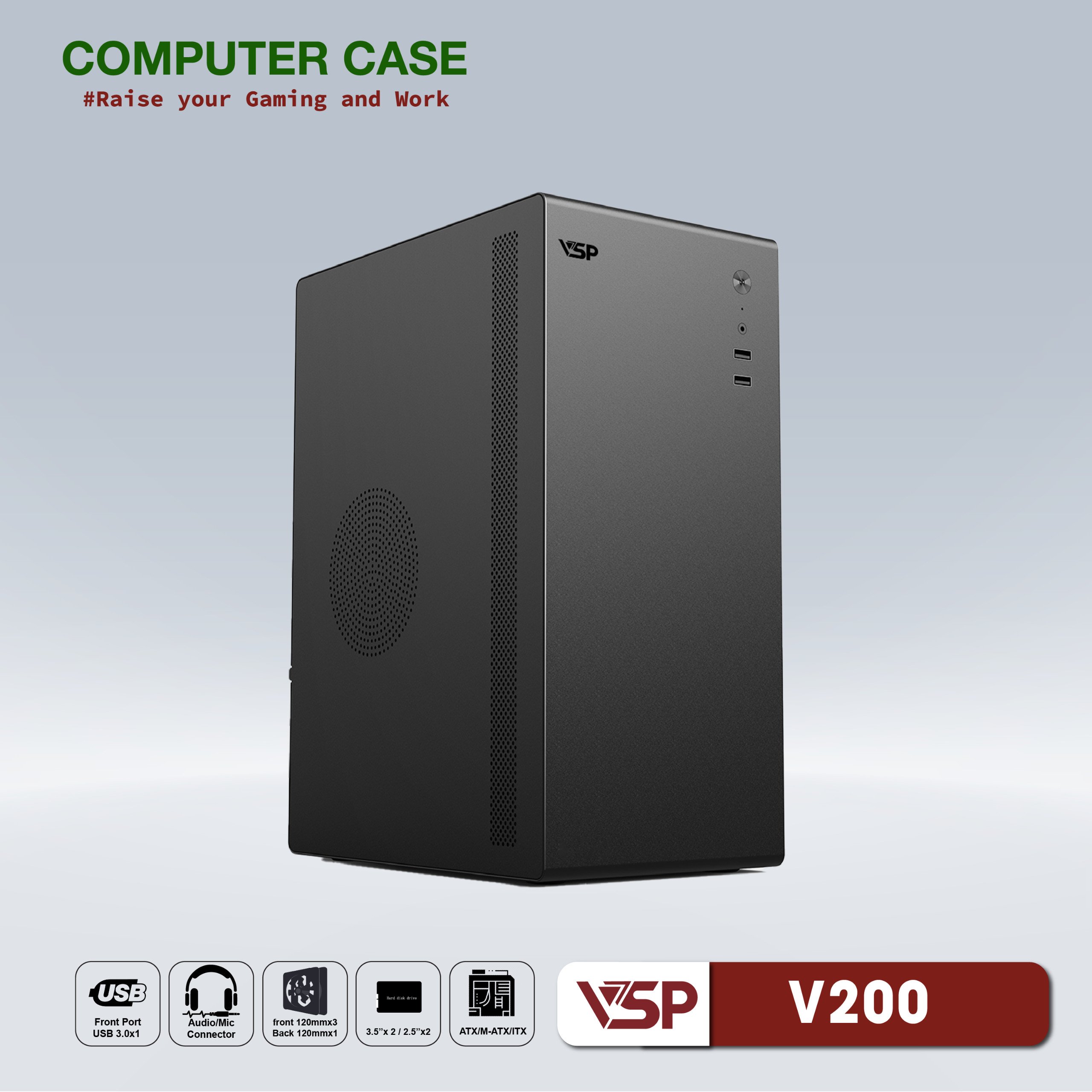 Case VSP V200 Đen Trắng - G.A GROUP