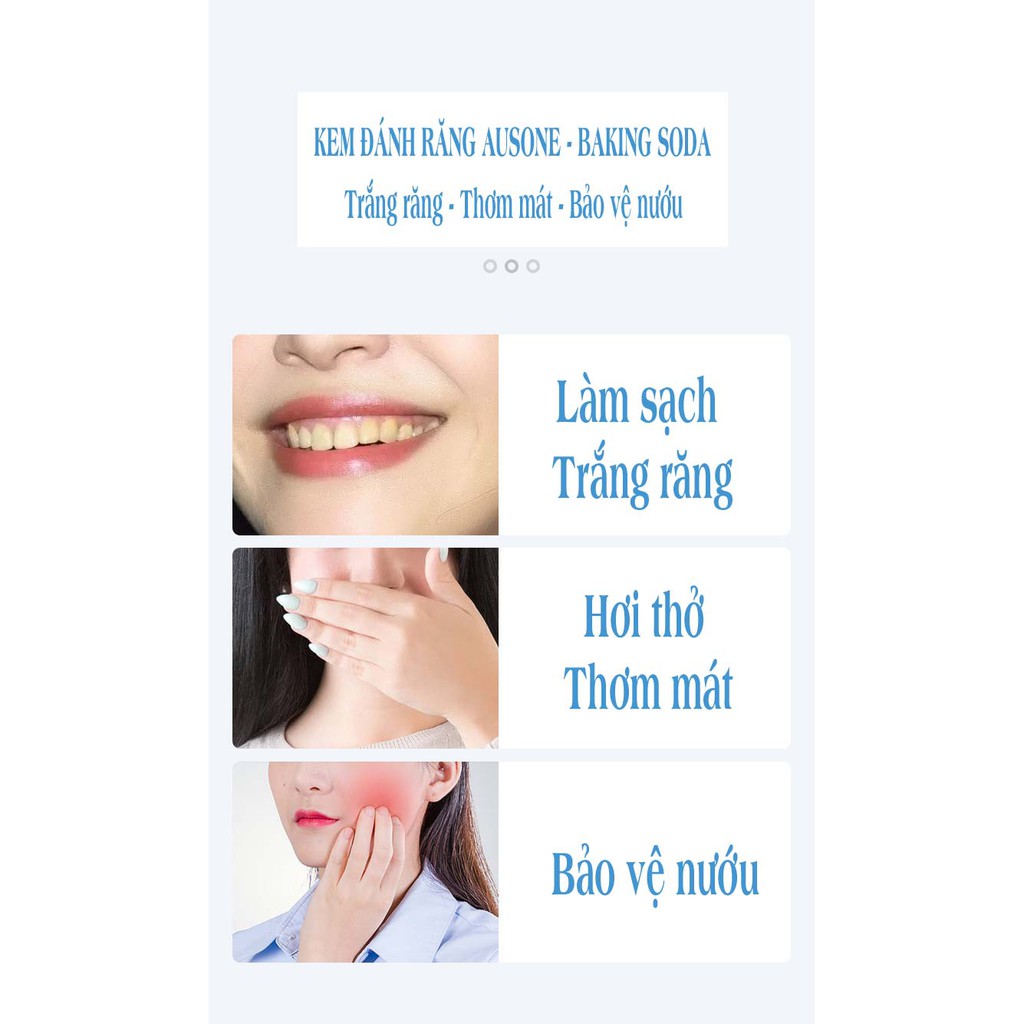 Siêu trắng - Kem đánh răng Ausone Baking Soda