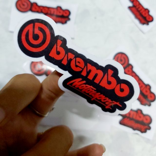Combo 2 tem decal sticker brembo đỏ đen dán xe giá rẻ