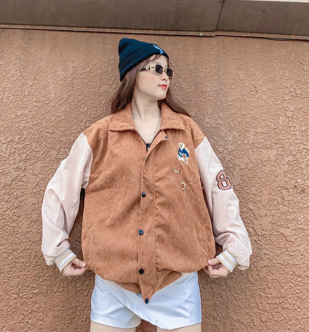 [FreeshipMAX] ÁO KHOÁC-ÁO KHOÁC BOMBER NHUNG MỀM MỊN NỮ THÊU 89 THỜI TRANG FASHION