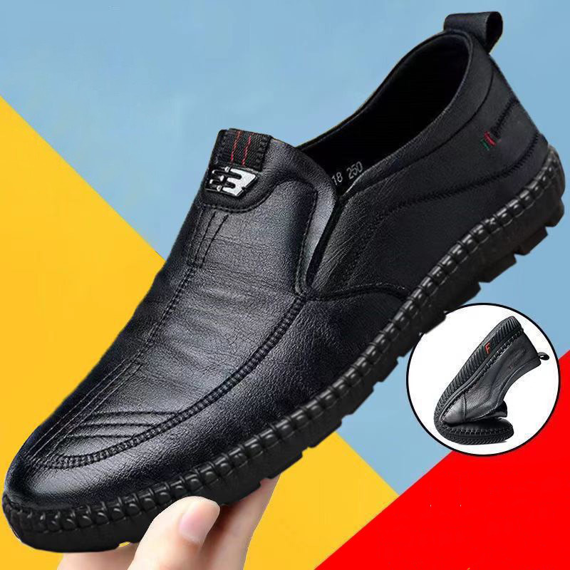 Giày lười nam da PU E3 Đen rẻ và đẹp - Sudoo