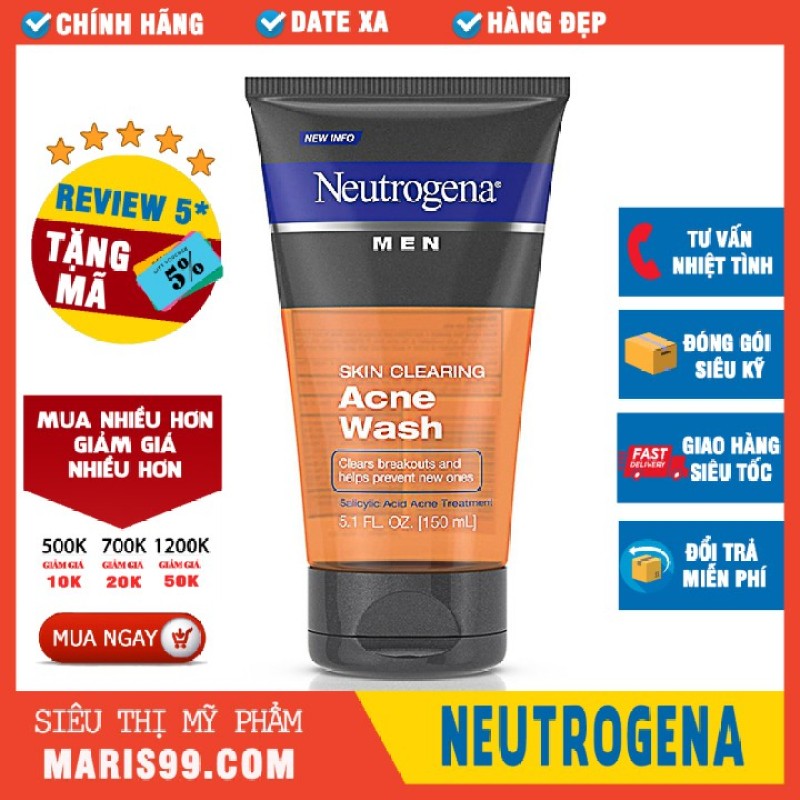 Sữa rửa mặt cho nam Neutrogena Men Skin Clearing Acne Wash giá rẻ