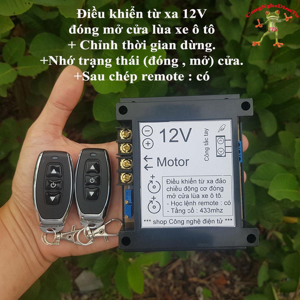 Điều khiển từ xa 12v đóng mở cửa lùa xe ô tô có chỉnh thời gian và nhớ  trạng thái đóng mở cửa.