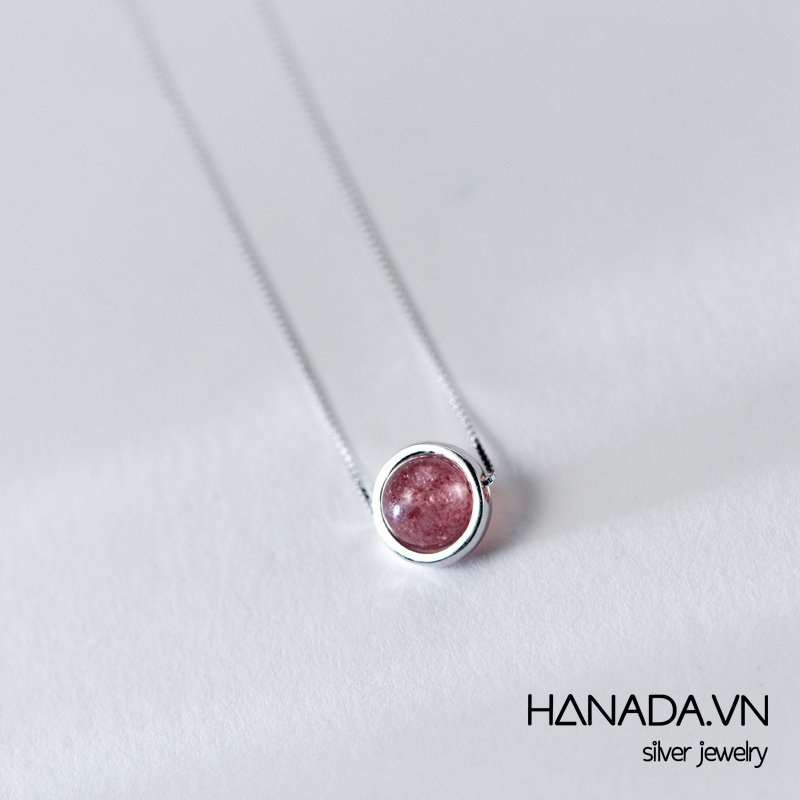 [ LAZXuhuong02 giảm 25K /199K] [HCM]Dây Chuyền Bạc 925 Hanada  Đá Thạch Anh 0151