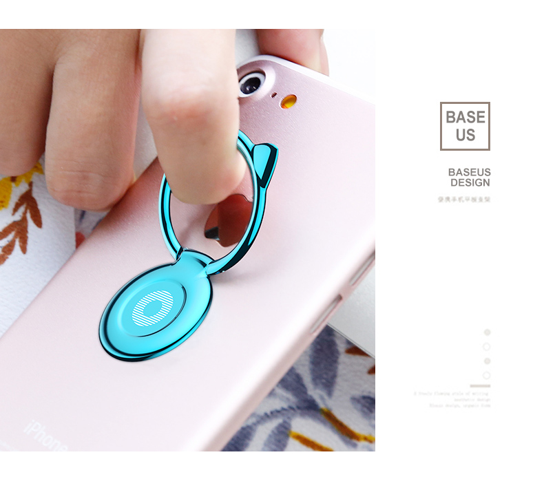 Giá đỡ hít điện thoại iring cao cấp Cute Cat Ear Ring