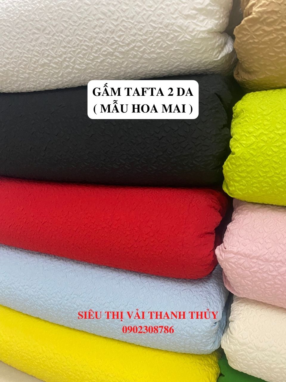 GẤM TAFTA 2 DA ( MẪU HOA MAI)