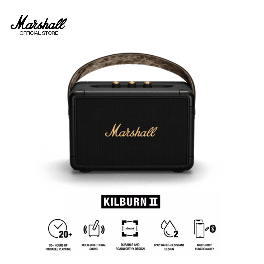 Marshall Kilburn II Bluetooth Portable Speaker, Black & Brass