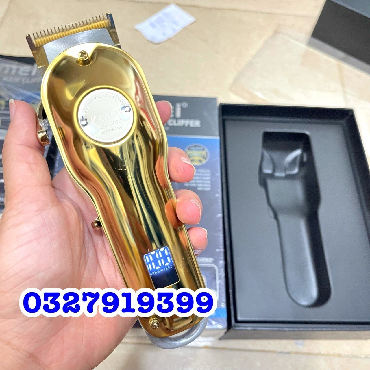 KEMEI Tông đơ cắt tóc cao cấp KM-1986 màn hình LCD pin Lithium-ion 2500mAh công suất 8W thời gian sử dụng 5 giờ chuyên Fade cho salon tóc