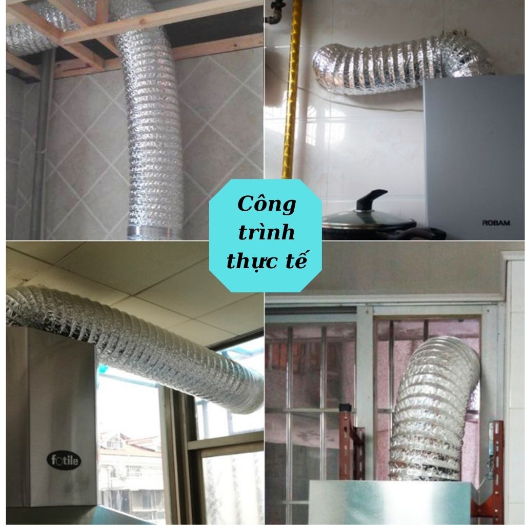 Ống bạc hút mùi ống thông gió mềm