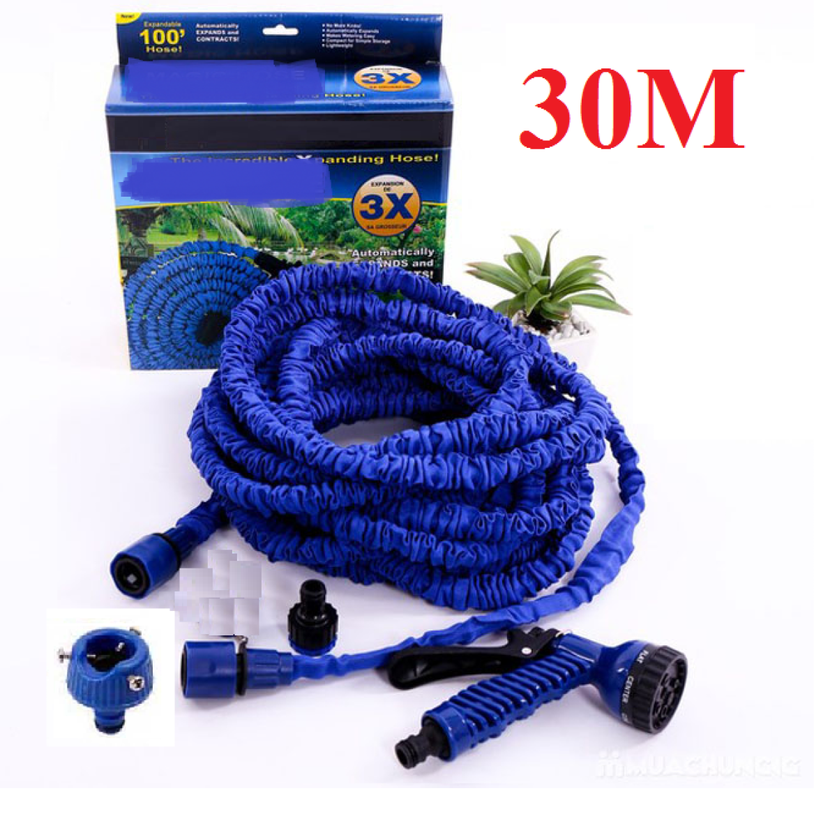 Bộ vòi xịt nước thông minh 30m Magic Hose (Màu xanh đậm)
