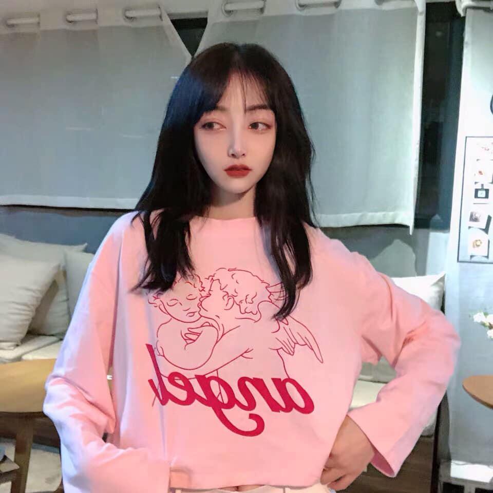 [HCM]Áo croptop nữ in hình ANGEL cực hot