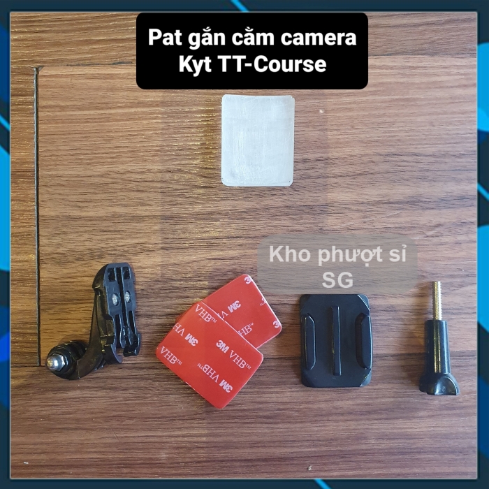 Mount Gopro gắn camera hành trình cằm giữa nón bảo hiểm fullface Kyt TT Course quay vlog - Bộ phụ kiện pat gắn cằm giữa fullface Kyt chuẩn vlog